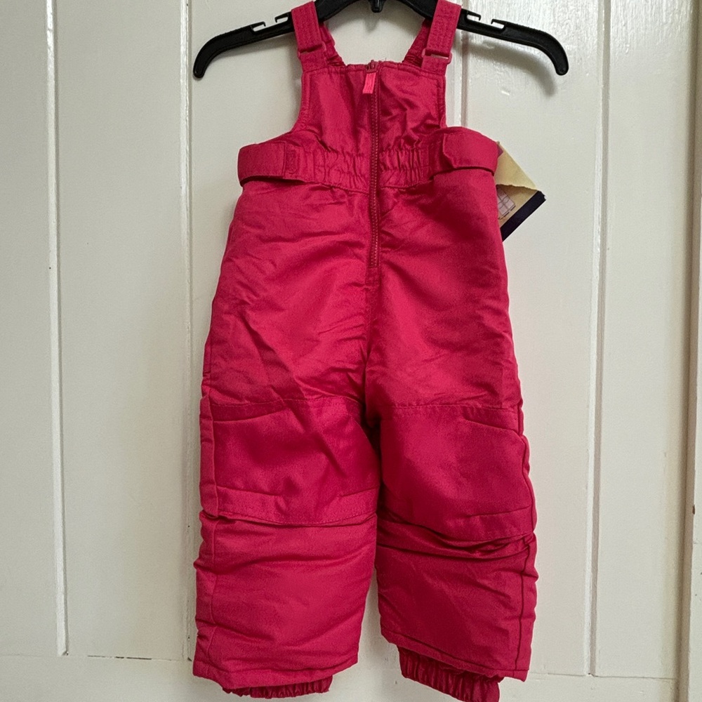 Pink Cherokee Toddler Solid Snow Bib - Size 2T - New with tags
